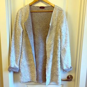 Topshop faux shearling cardigan